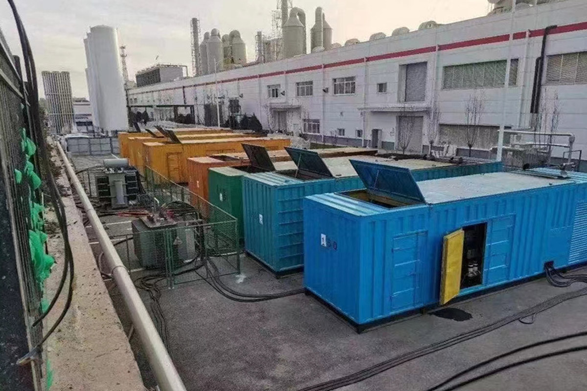 枣强发电机租赁施工现场